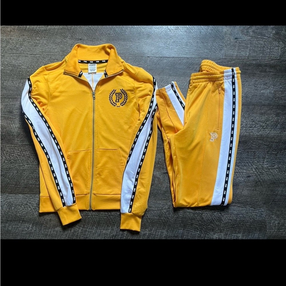 PINK Victoria's Secret Yellow Track Pants & Jacket Set